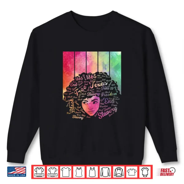 Sweatshirt Juneteenth Black History Afro Woman Colorful Design Shirt