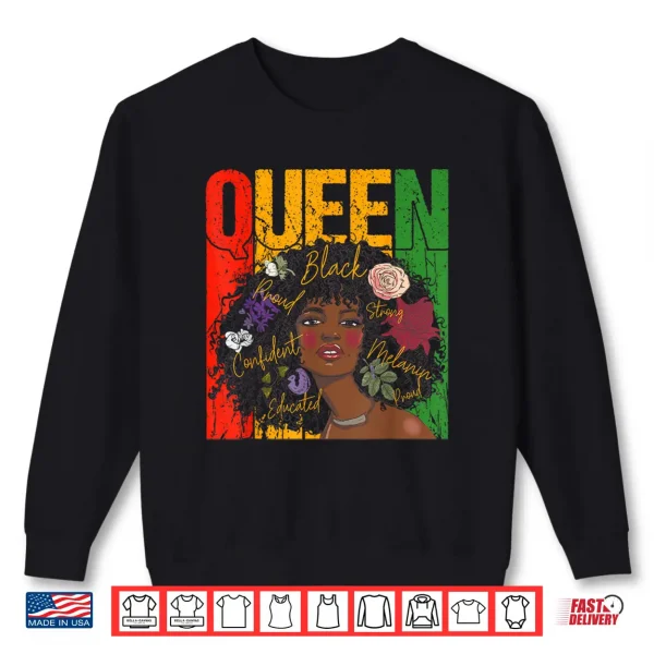 Sweatshirt Juneteenth Black History Month Educated African Queen Womens Shirt