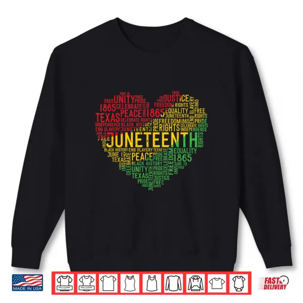 Sweatshirt Juneteenth Heart Black History Afro American African Freedom Shirt