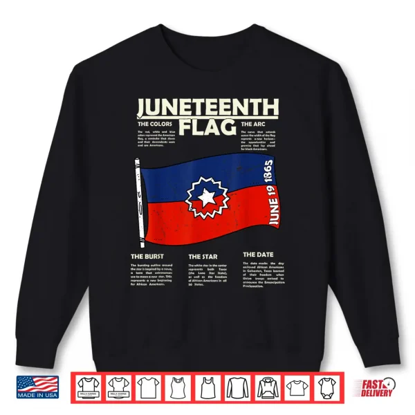 Sweatshirt Juneteenth Red White Blue Symbolic Flag Breakdown Meaning Shirt