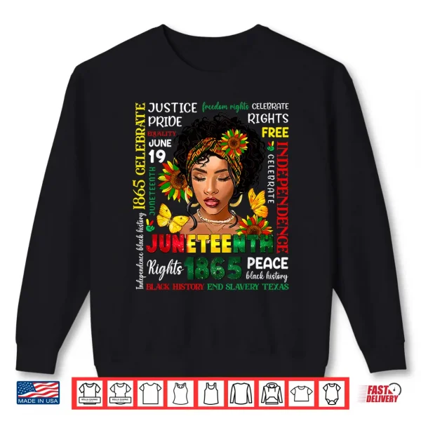 Sweatshirt Juneteenth Shirts Celebrating Black Freedom 1865 Black Women Shirt