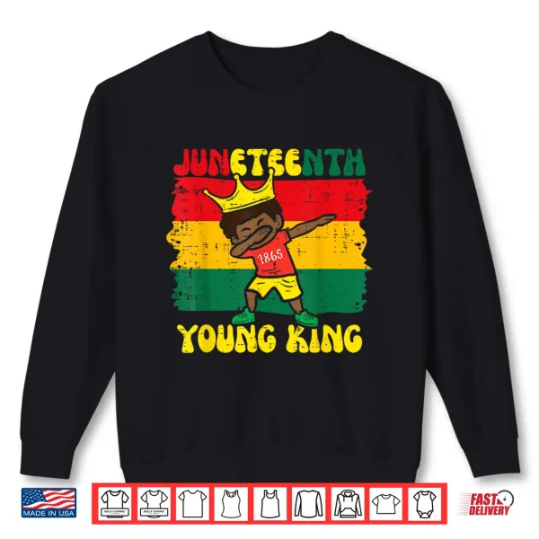 Sweatshirt Juneteenth Young King Dab 1865 African Toddler Boys Kids Shirt