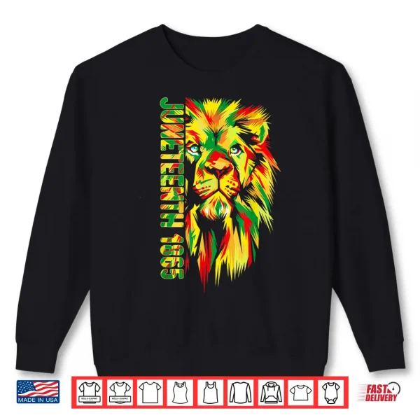 Sweatshirt Juneteenth men women African American black lion 1865 king Shirt