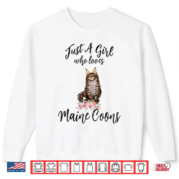 Sweatshirt Just a Girl Who Loves Maine Coons Maine Coon Cat Lover Shirt
