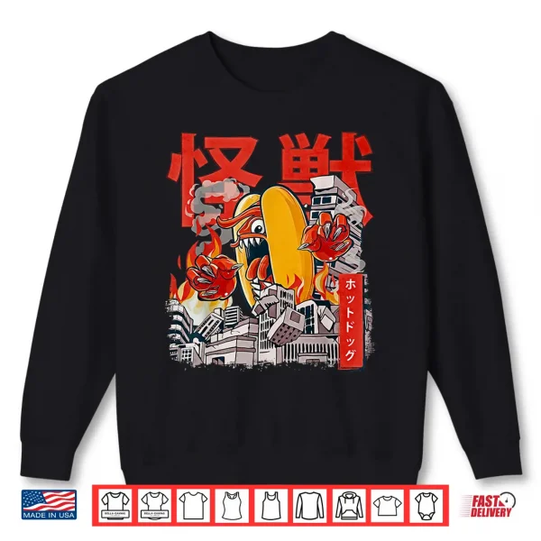 Sweatshirt Kaiju Hot Dog Japanese Anime Monster Hotdog Shirt