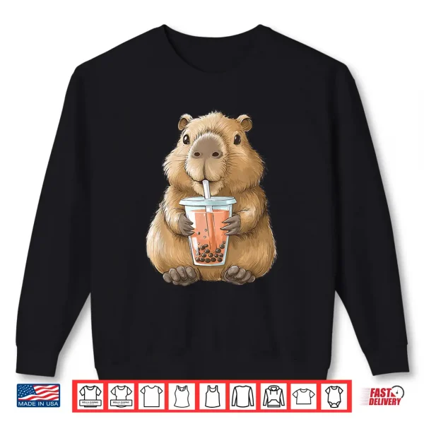 Sweatshirt Kawaii Anime Capybara Boba Shirt
