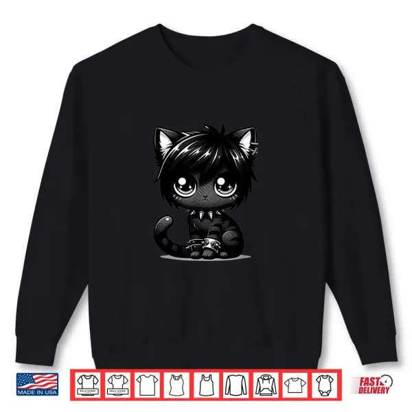 Sweatshirt Kawaii Anime Emo Cat Kitty Kids Shirt 2