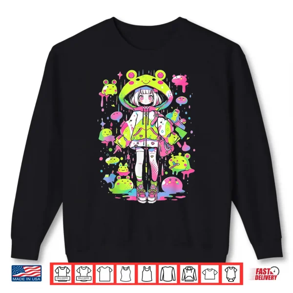 Sweatshirt Kawaii Chibi Frog Girl Decora Kei Anime Manga Harajuku Shirt