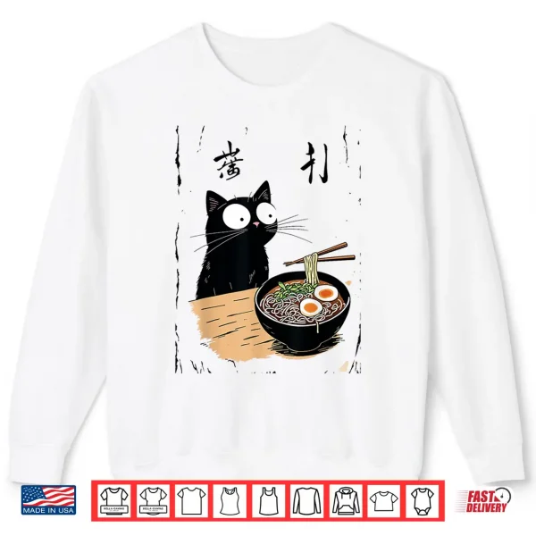 Sweatshirt Kawaii Ramen Cat Cute Japanese Food for Anime Noodle Lovers Shirt