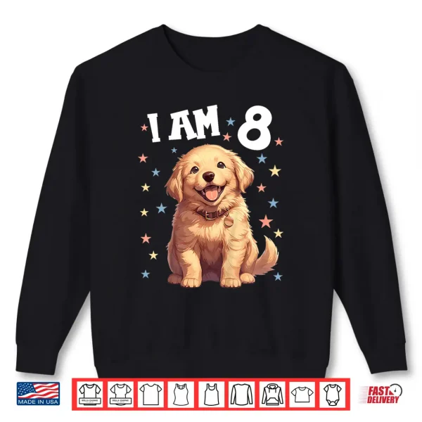 Sweatshirt Kids 8 Years old 8th birthday Golden Retrievers Golden Retriever Shirt