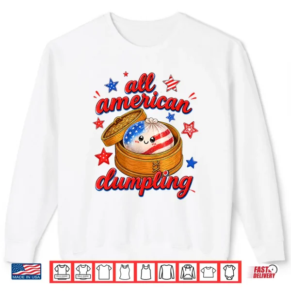 Kids Cute Striped All American Dumpling 4Th Of July Girls Shirt 2 Sweatshirt Kids Cute Striped All American Dumpling 4th of July Girls Shirt