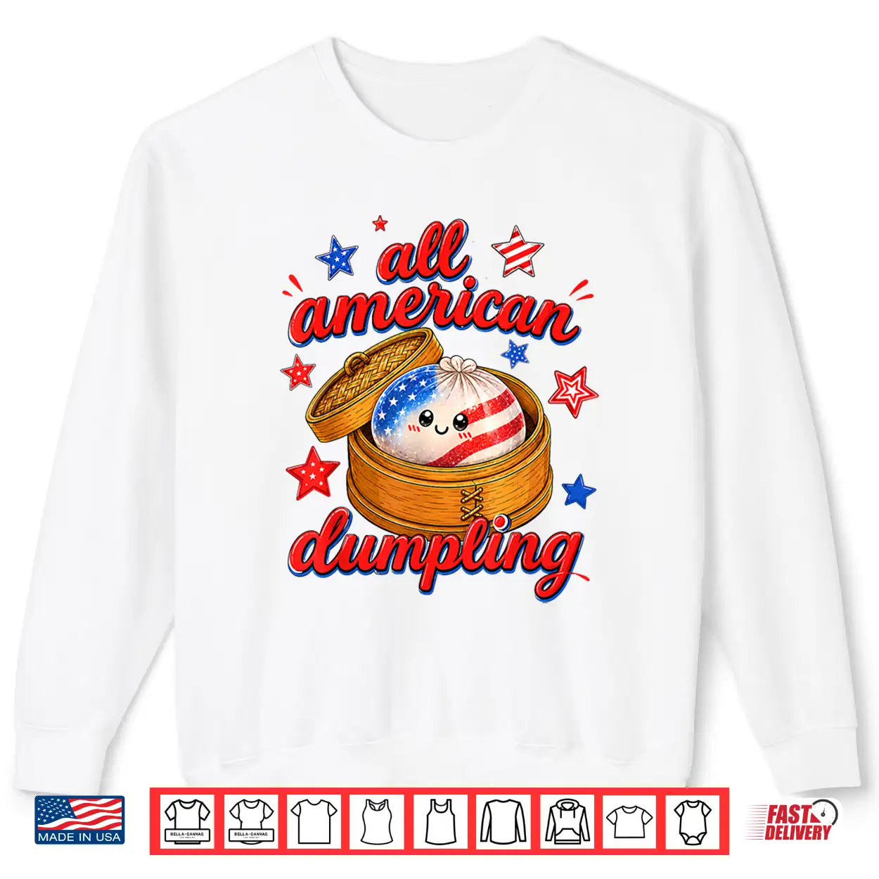 Kids Cute Striped All American Dumpling 4Th Of July Girls Shirt Kids Cute Striped All American Dumpling 4Th Of July Girls Shirt