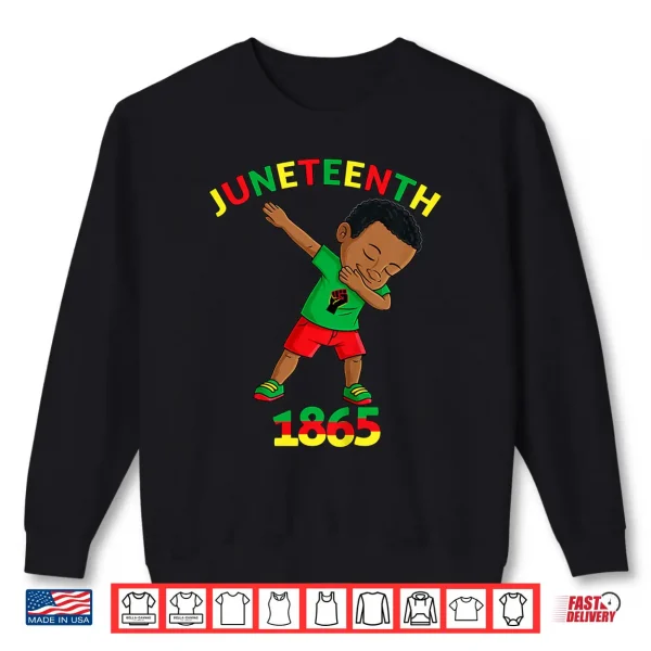 Sweatshirt Kids Dabbing Black King Juneteenth Melanin Brown Skin Boys Dab Shirt