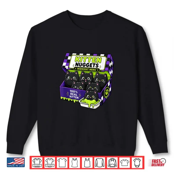 Sweatshirt Kitten Midnight Menu Funny Black Cat Shirt