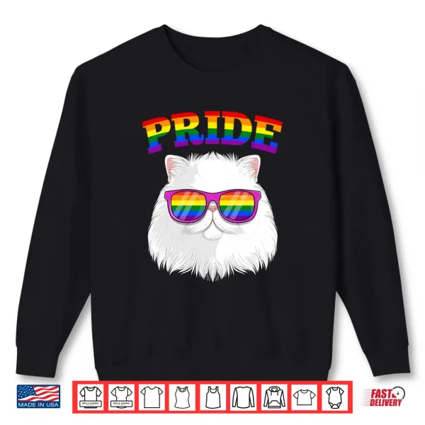 Sweatshirt LGBT Persian Cat Gay Pride Rainbow LGBTQ Kitty Cute Shirt