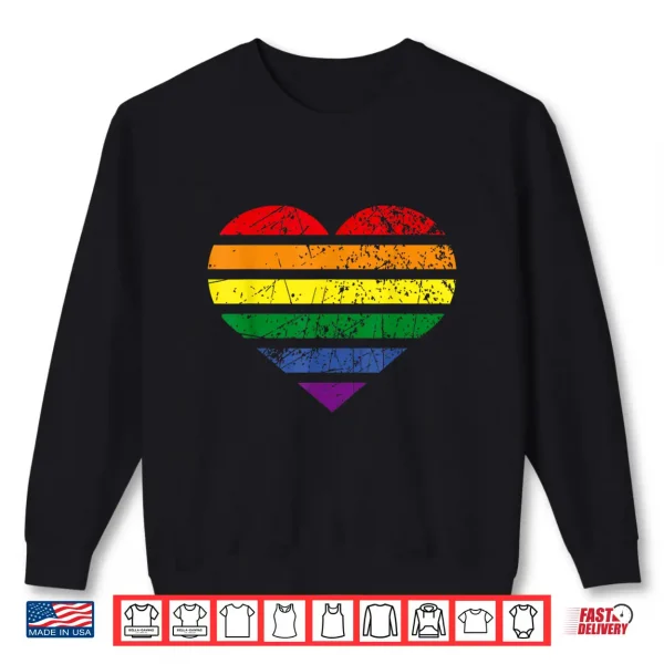 Sweatshirt LGBT Rainbow Heart Love Couple Pride Month Valentines Day Shirt