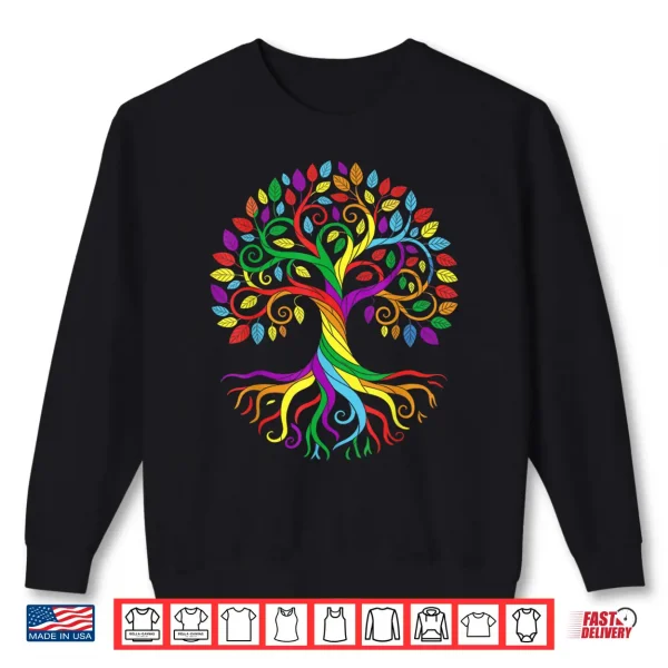 Sweatshirt LGBT Tree of Pride Colorful LGBTQ Rainbow Roots and Branches Shirt