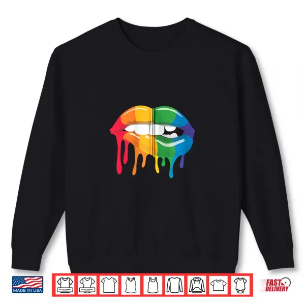 Sweatshirt LGBTQ Gay Pride Month Rainbow Mouth Lips LGBT Shirt