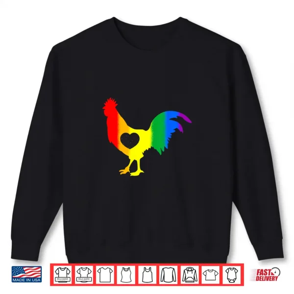Sweatshirt LGBTQ Rainbow Cock Gay Pride Month Ally Support Men Women Shirt