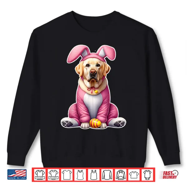 Sweatshirt Labrador Golden Retriever Bunny Ears Eggs Cute Easter Dog Shirt