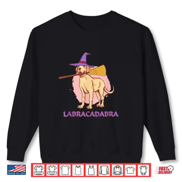 Sweatshirt Labrador Golden Retriever Witch Broom Halloween Dog Owner Shirt