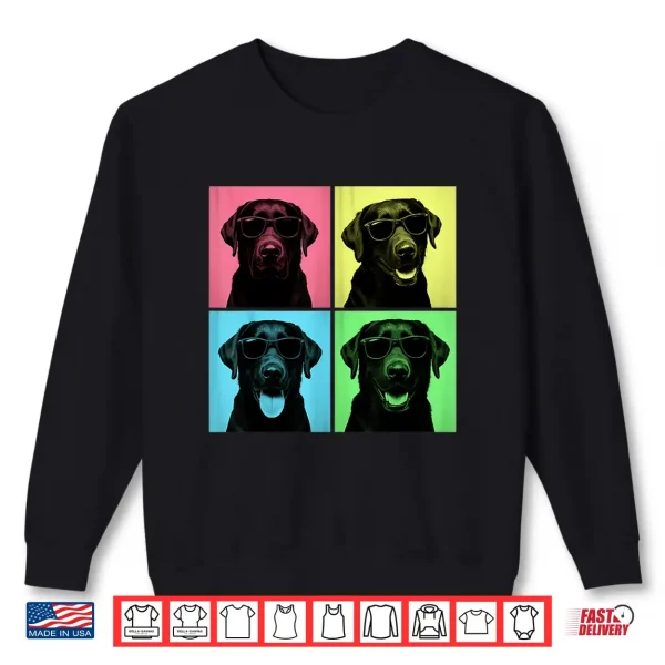 Sweatshirt Labrador Pop Art Black Lab Dog Lover Photo Booth Shirt