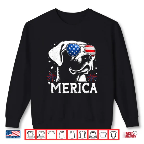 Sweatshirt Labrador Retriever 4th Of July Merica Patriotic Dog Tee Shirt