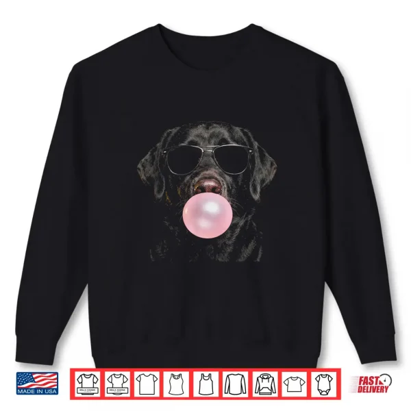 Sweatshirt Labrador Retriever Blowing A Bubble Sunglasses Cool Lab Dog Shirt