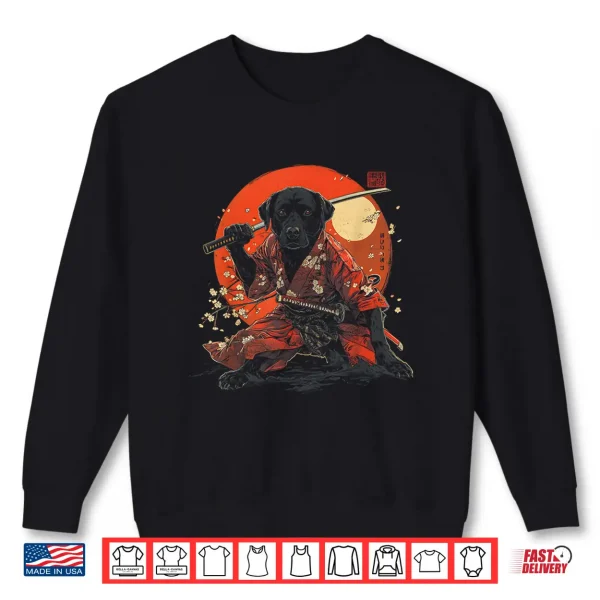 Sweatshirt Labrador Retriever Dad Cute Japanese Anime Stuff Samurai Dog Shirt