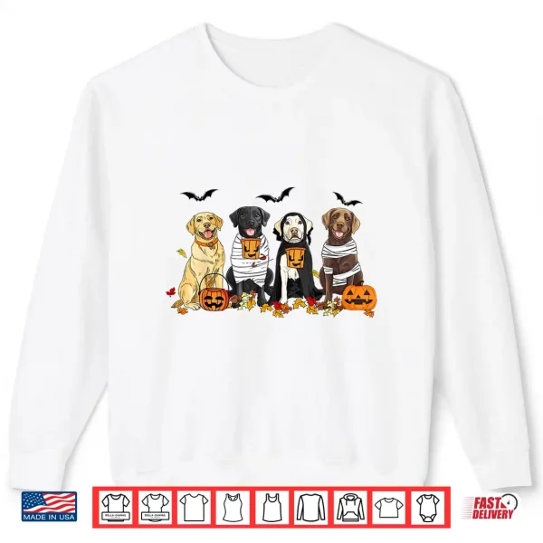 Sweatshirt Labrador Retriever Dogs Ghost Witch Mummy Halloween Pumpkins Shirt