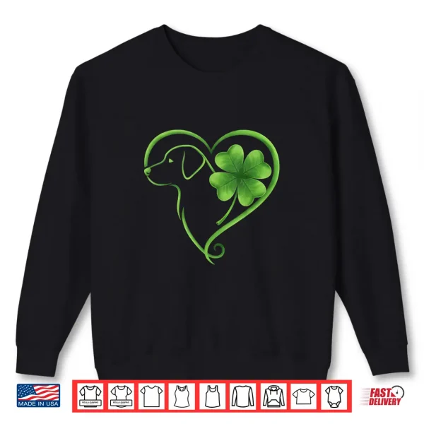 Sweatshirt Labrador Retriever Shamrock Heart St Patricks Day Women Men Shirt