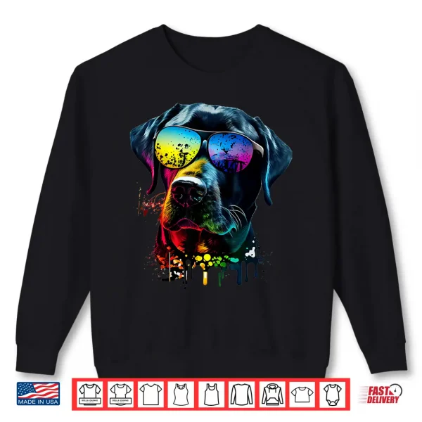 Sweatshirt Labrador Retriever Walking Dog Fans Sunglasses Dogs Shirt