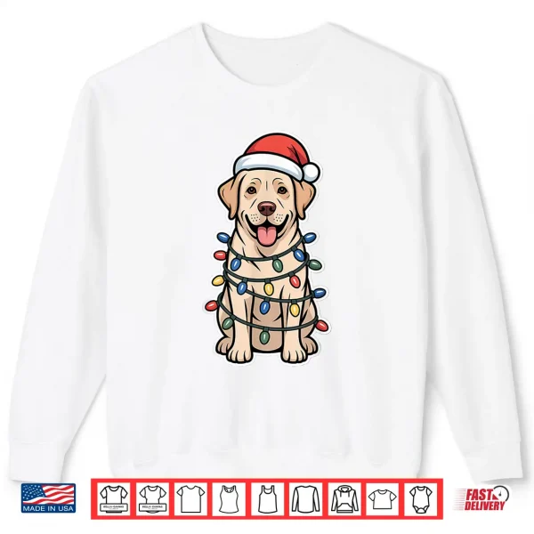 Sweatshirt Labrador Retriever Wrapped in Christmas Lights Shirt