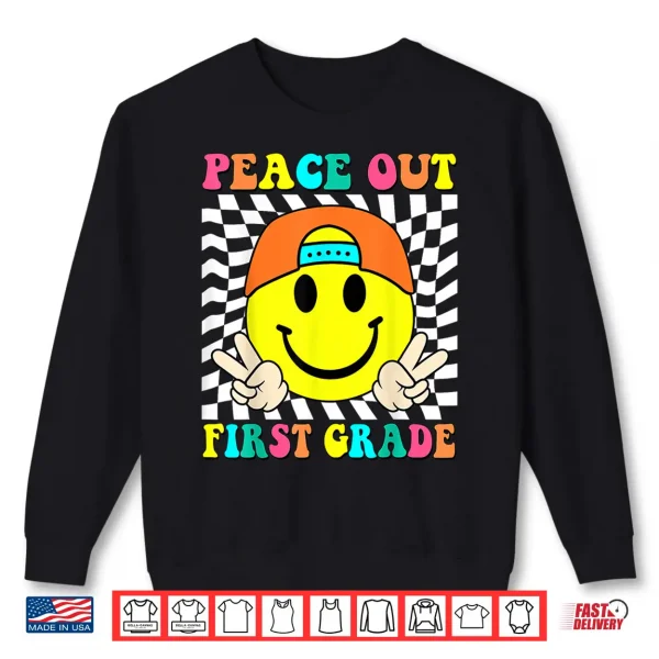 Sweatshirt Last Day of School Peace Out 1st Grade Kids Boy Graduation Shirt