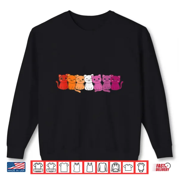 Lesbian Flag Gay Pride Lgbtq Cats Cute Lesbian Cat Shirt 2 Sweatshirt Lesbian Flag Gay Pride LGBTQ Cats cute lesbian cat Shirt