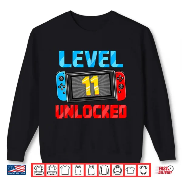 Sweatshirt Level 11 Unlocked Gamer 11th Birthday Gift Video Game Boys Shirt