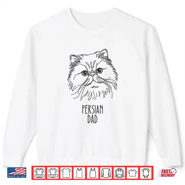 Sweatshirt Line Art Best Cat Dad Men Persian Cat Shirt