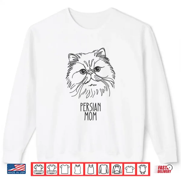 Sweatshirt Line Art Best Cat Mom Women Persian Cat Shirt