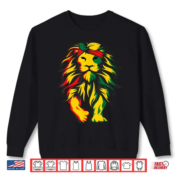 Sweatshirt Lion Juneteenth Cool Black History African American Flag Shirt