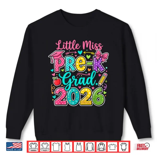 Sweatshirt Little Graduate Pre K Grad 2026 Preschool Graduation Bow Shirt