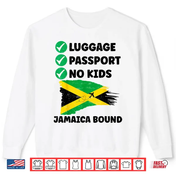 Sweatshirt Luggage Passport No Kids Jamaica Bound Couple Trip Matching Shirt