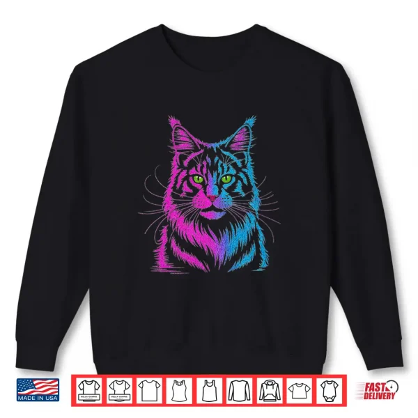 Sweatshirt Main Coon Cat Art Men Women Shirt