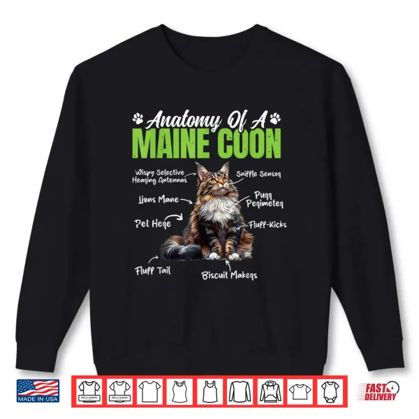 Sweatshirt Maine Coon ANATOMY OF A MAINE COON Cat Owner Maine Coon Shirt