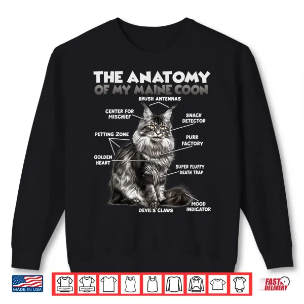 Sweatshirt Maine Coon Anatomy Cat Humor Saying Gentle Giant Shirt