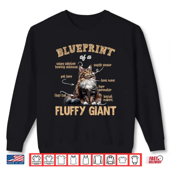 Sweatshirt Maine Coon BLUEPRINT FLUFFY GIANT Cat Owner Maine Coon Shirt