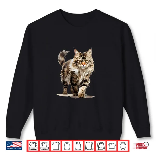 Sweatshirt Maine Coon Cat Animal Cats Lover Shirt