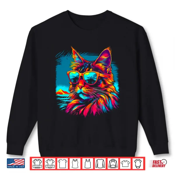 Sweatshirt Maine Coon Cat Beach Shirt