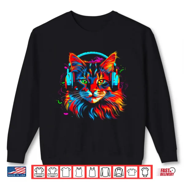 Sweatshirt Maine Coon Cat DJ Shirt