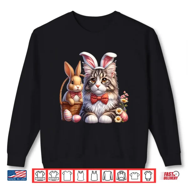 Sweatshirt Maine Coon Cat Easter Maine Coon Cat Happy Easter Shirt