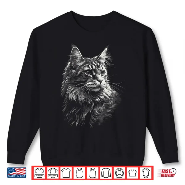 Sweatshirt Maine Coon Cat Eyes Kitty Kitten Cat Artwork Cat Face Shirt